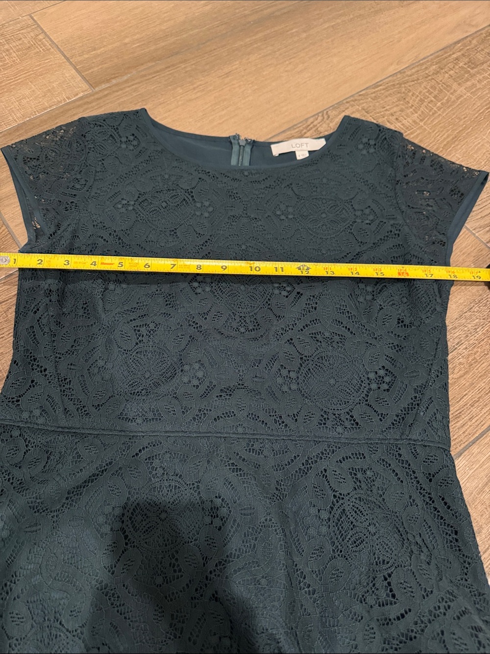 LOFT Forrest green Lace Fit-and-Flare Midi Dress - Picture 5 of 5